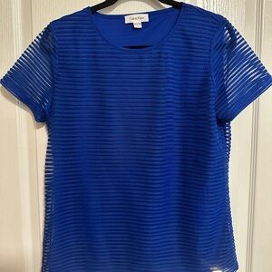 Calvin Klein Women's Royal Blue Mesh Tee